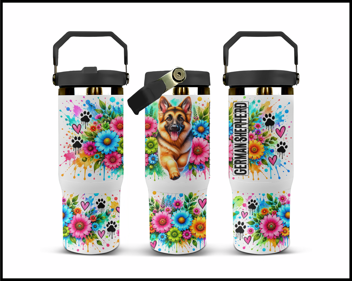 Blooming German Shepherd Stainless Steel Big Guzzler Tumbler (1969)