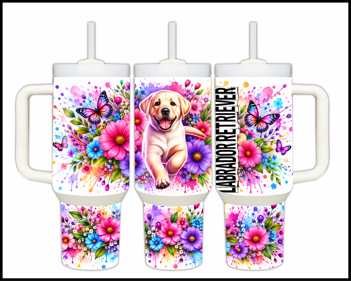 Blooming Labrador Retriever Stainless Steel Big Guzzler Tumbler (1972)