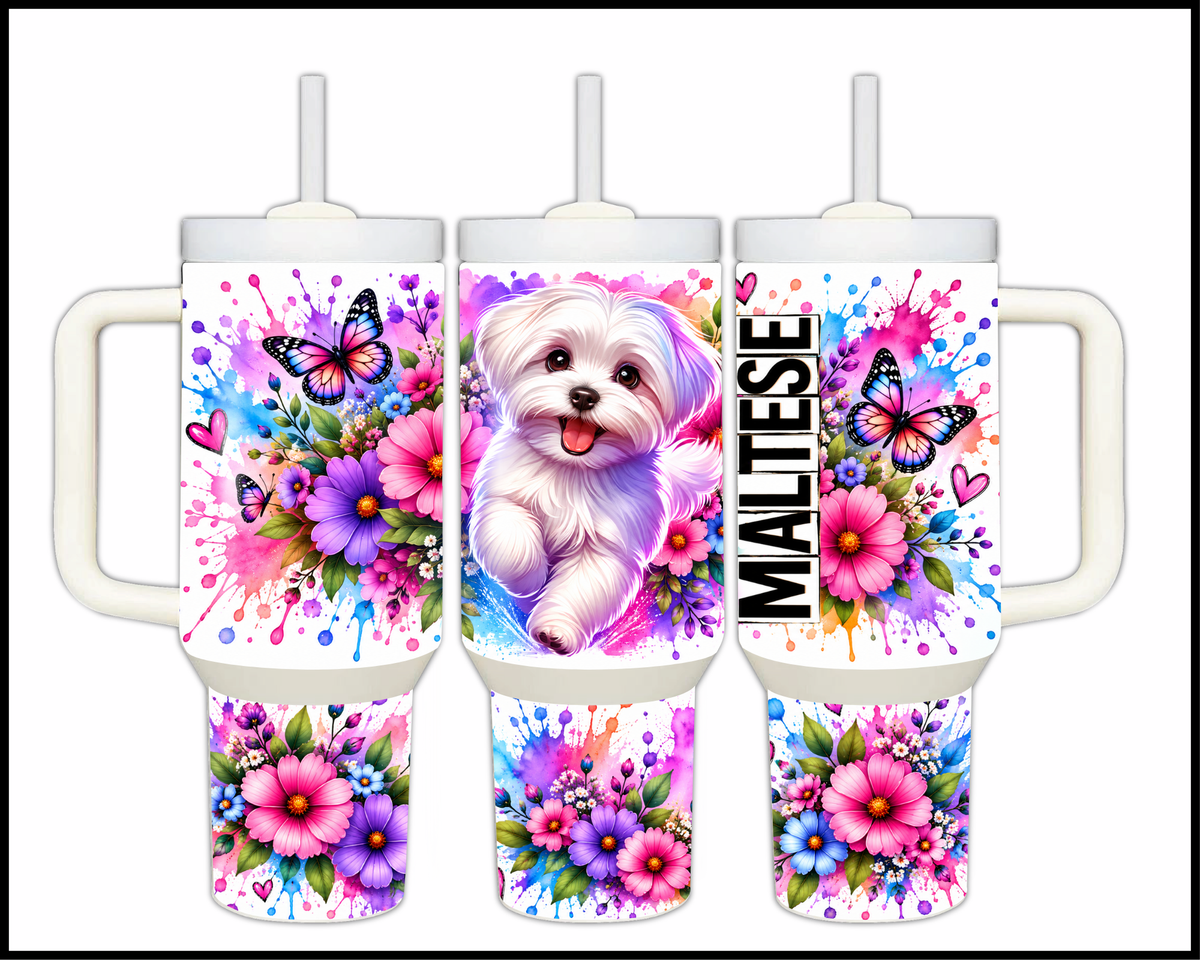 Blooming Maltese Stainless Steel Big Guzzler Tumbler (1973)