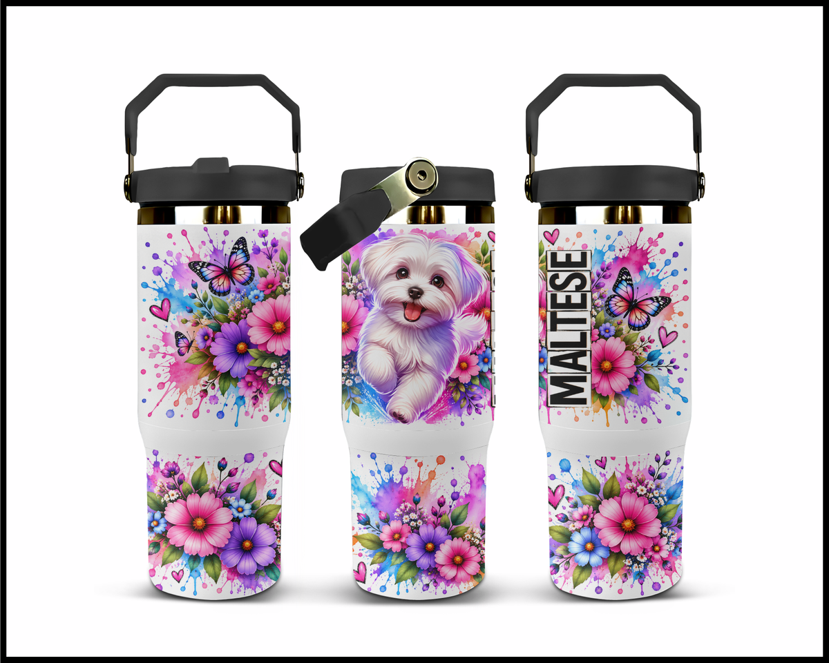 Blooming Maltese Stainless Steel Big Guzzler Tumbler (1973)