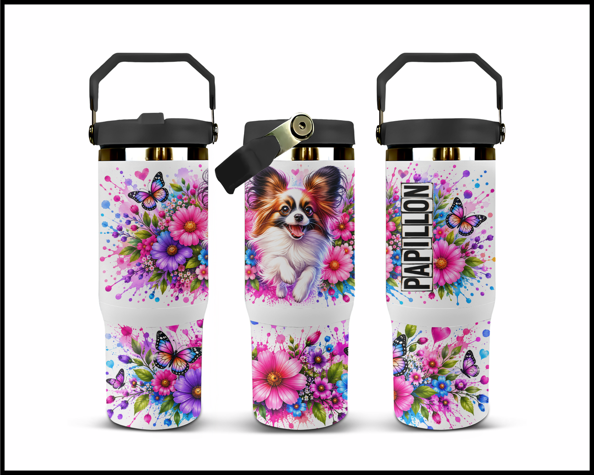 Blooming Papillion (1) Stainless Steel Big Guzzler Tumbler (1975)