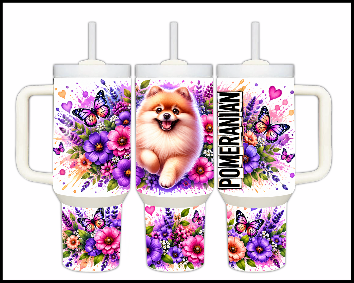 Blooming Pomeranian Stainless Steel Big Guzzler Tumbler (1977)