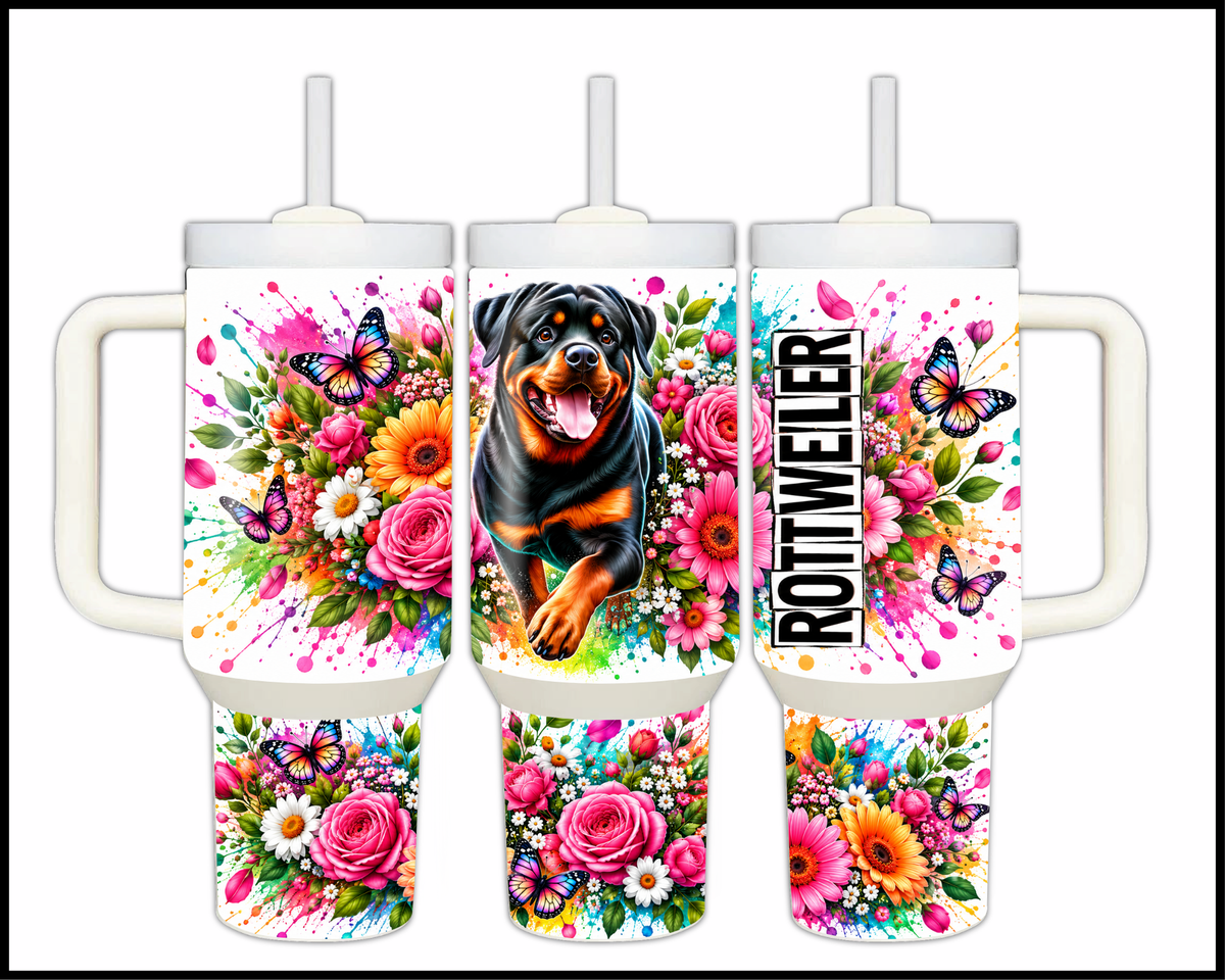 Blooming Rottweiler Stainless Steel Big Guzzler Tumbler (1980)