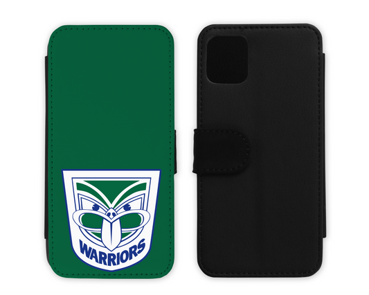 New Zealand Warriors Leather Flip Phone Case (Many Models Available)