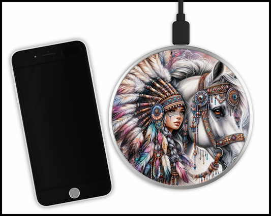 Cowgirl & Indians Sublimated Wireless Phone Charger (201)