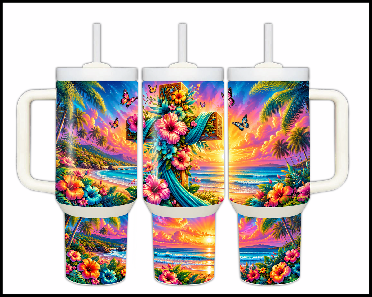 Heavenly Ocean Breeze Stainless Steel Big Guzzler Tumbler (2024)
