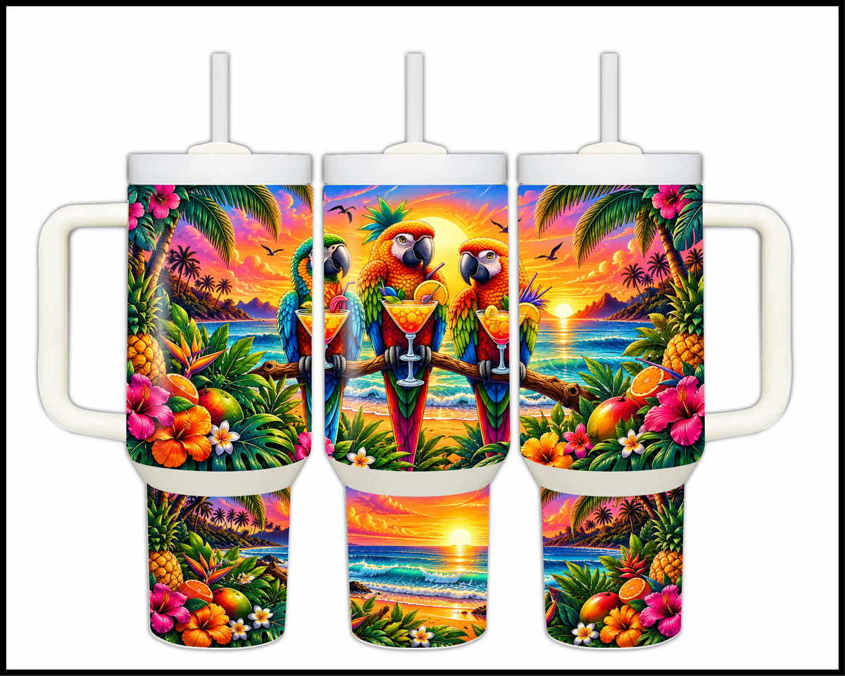 Sassy Parrot Fiesta Stainless Steel Big Guzzler Tumbler (2031)
