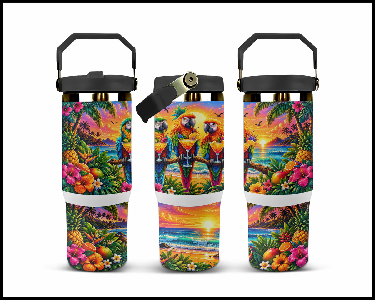 Sassy Parrot Fiesta Stainless Steel Big Guzzler Tumbler (2031)