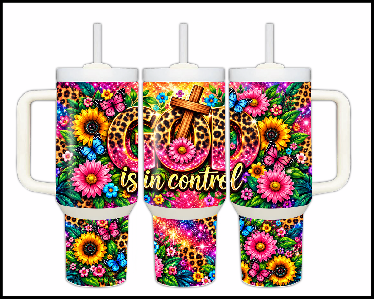 God Is In Control Stainless Steel Big Guzzler Tumbler (2032)