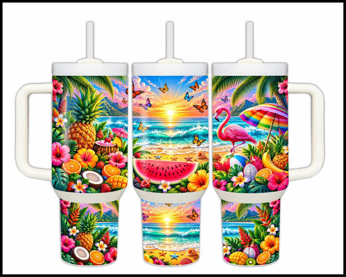 Sweet Flamingo Oasis Stainless Steel Big Guzzler Tumbler (2033)