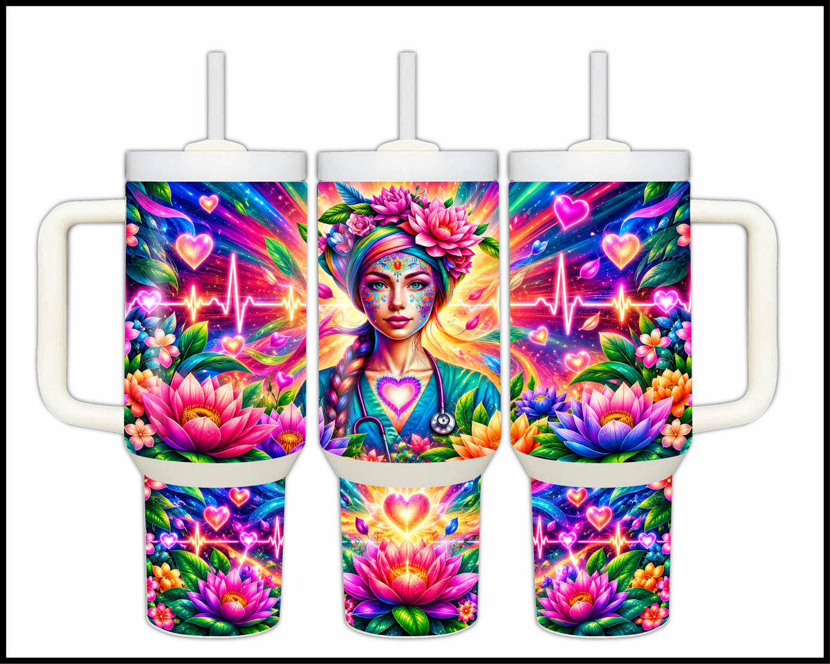 Sweet Lotus Nurse Stainless Steel Big Guzzler Tumbler (2037)