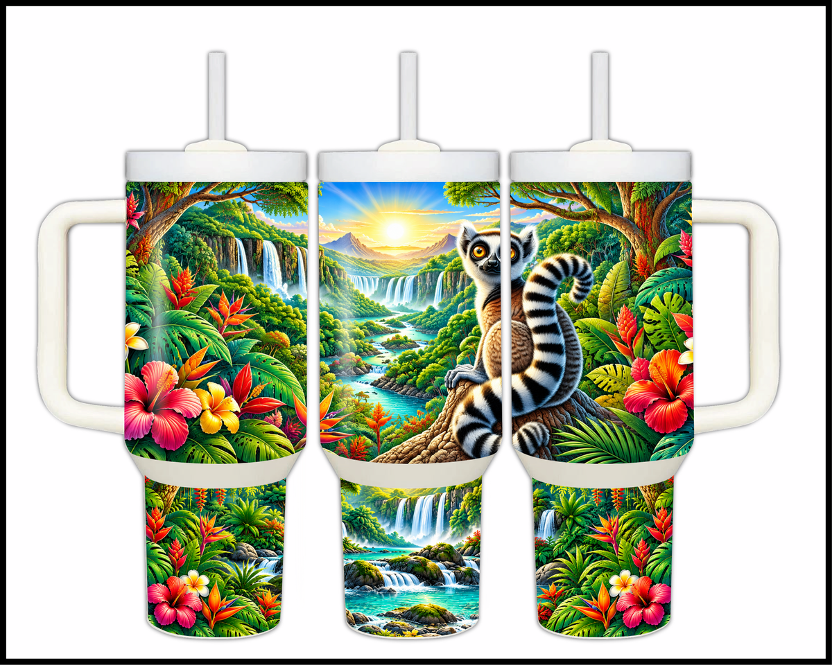Jungle Dream Lemur Stainless Steel Big Guzzler Tumbler (2039)