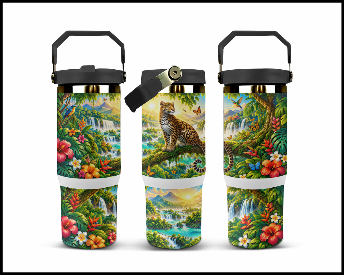 Jungle Dream Leopard Stainless Steel Big Guzzler Tumbler (2040)
