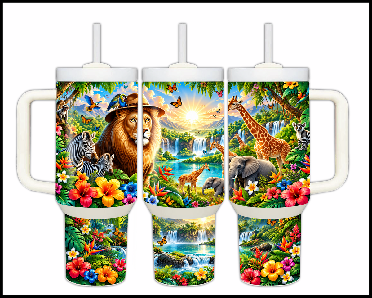 Sweet Safari Sunset Stainless Steel Big Guzzler Tumbler (2041)