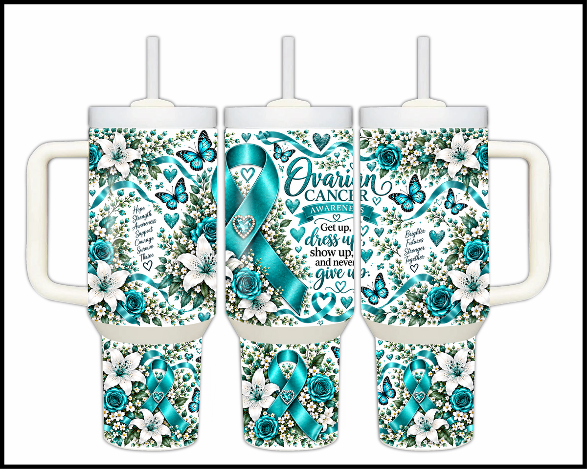 Ovarian Cancer Awareness Stainless Steel Big Guzzler Tumbler (2050)