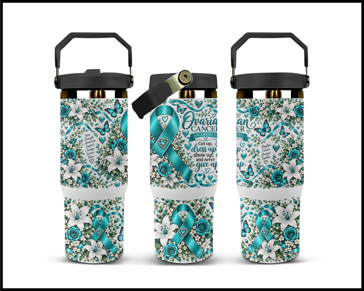 Ovarian Cancer Awareness Stainless Steel Big Guzzler Tumbler (2050)