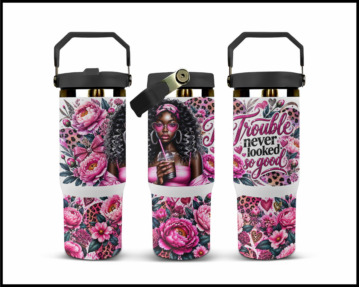 Trouble Never Looked So Good Stainless Steel Big Guzzler Tumbler (2051)