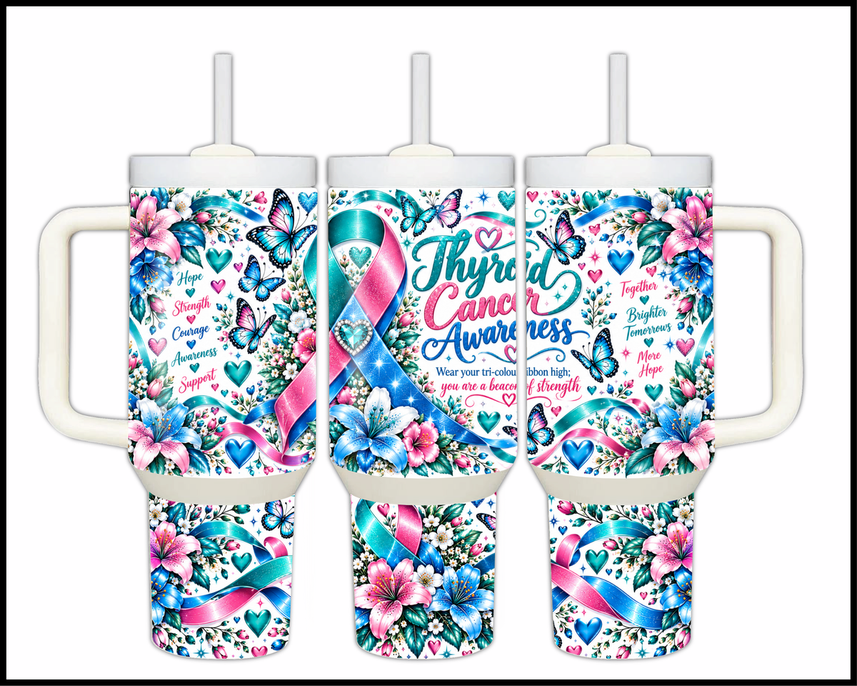 Thyroid Cancer Awareness Stainless Steel Big Guzzler Tumbler (2067)