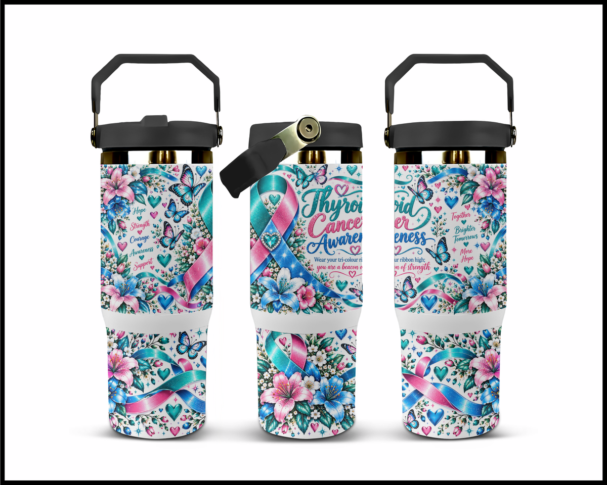 Thyroid Cancer Awareness Stainless Steel Big Guzzler Tumbler (2067)