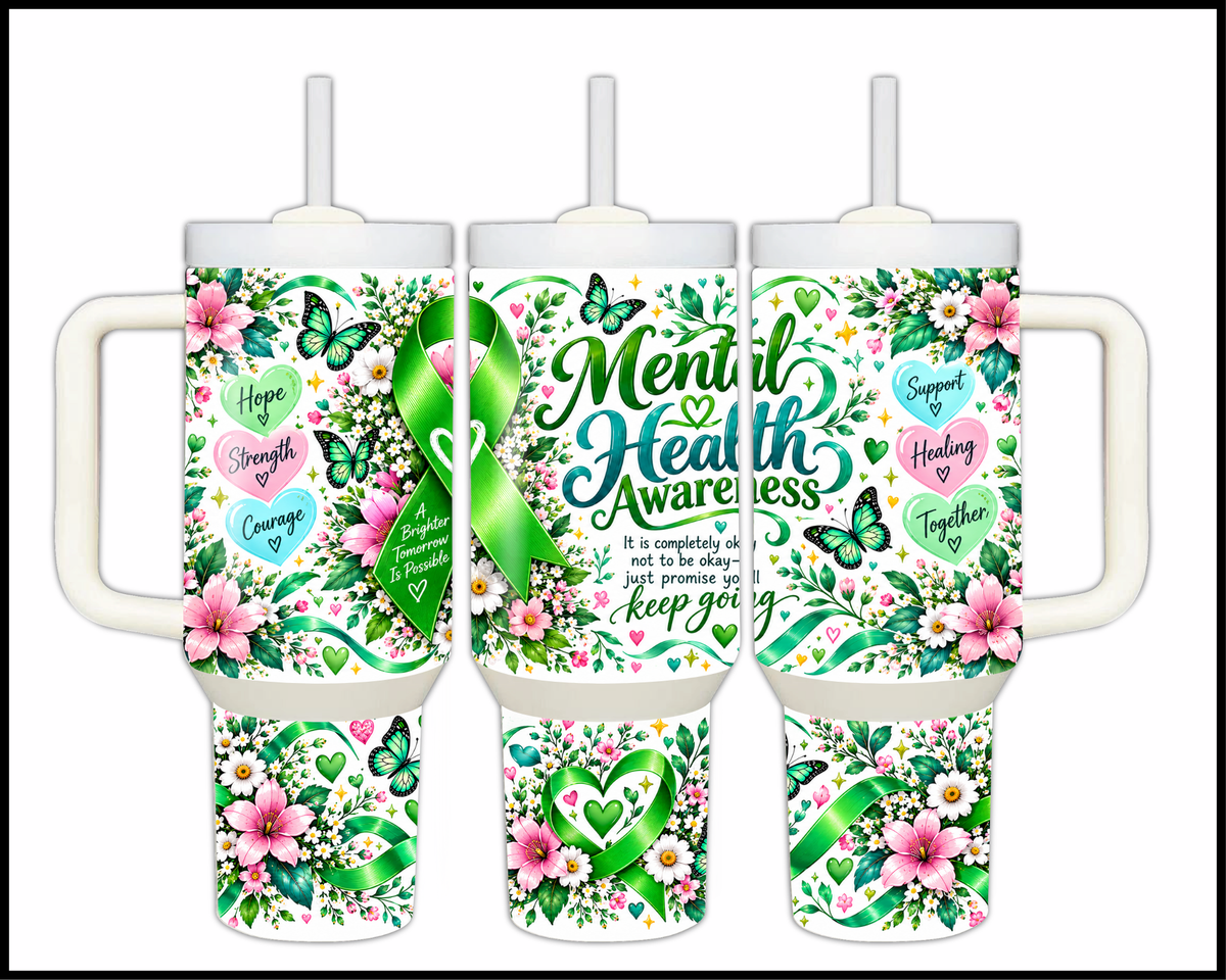 Mental Health Awareness Stainless Steel Big Guzzler Tumbler (2068)