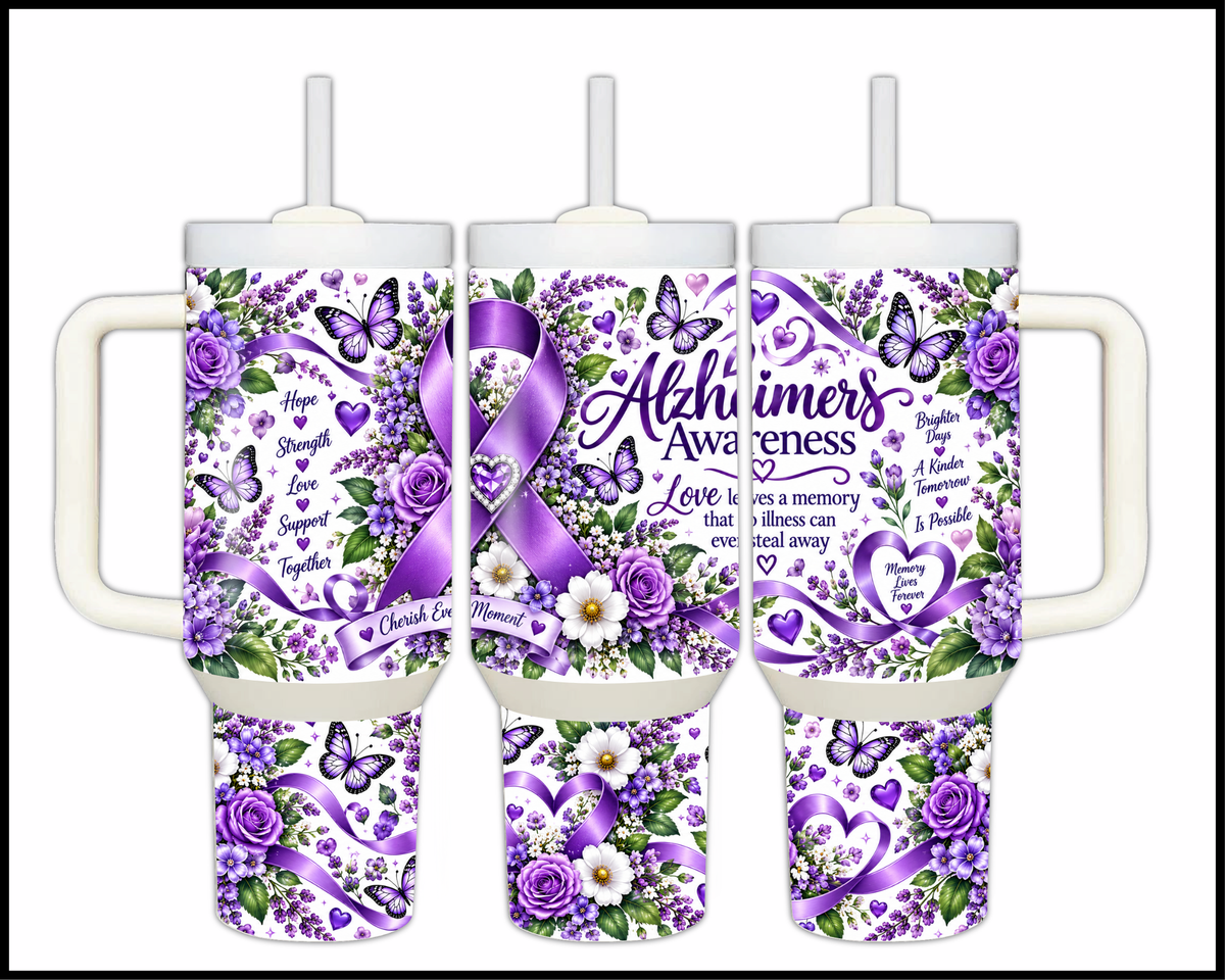 Alzheimers Awareness Stainless Steel Big Guzzler Tumbler (2069)