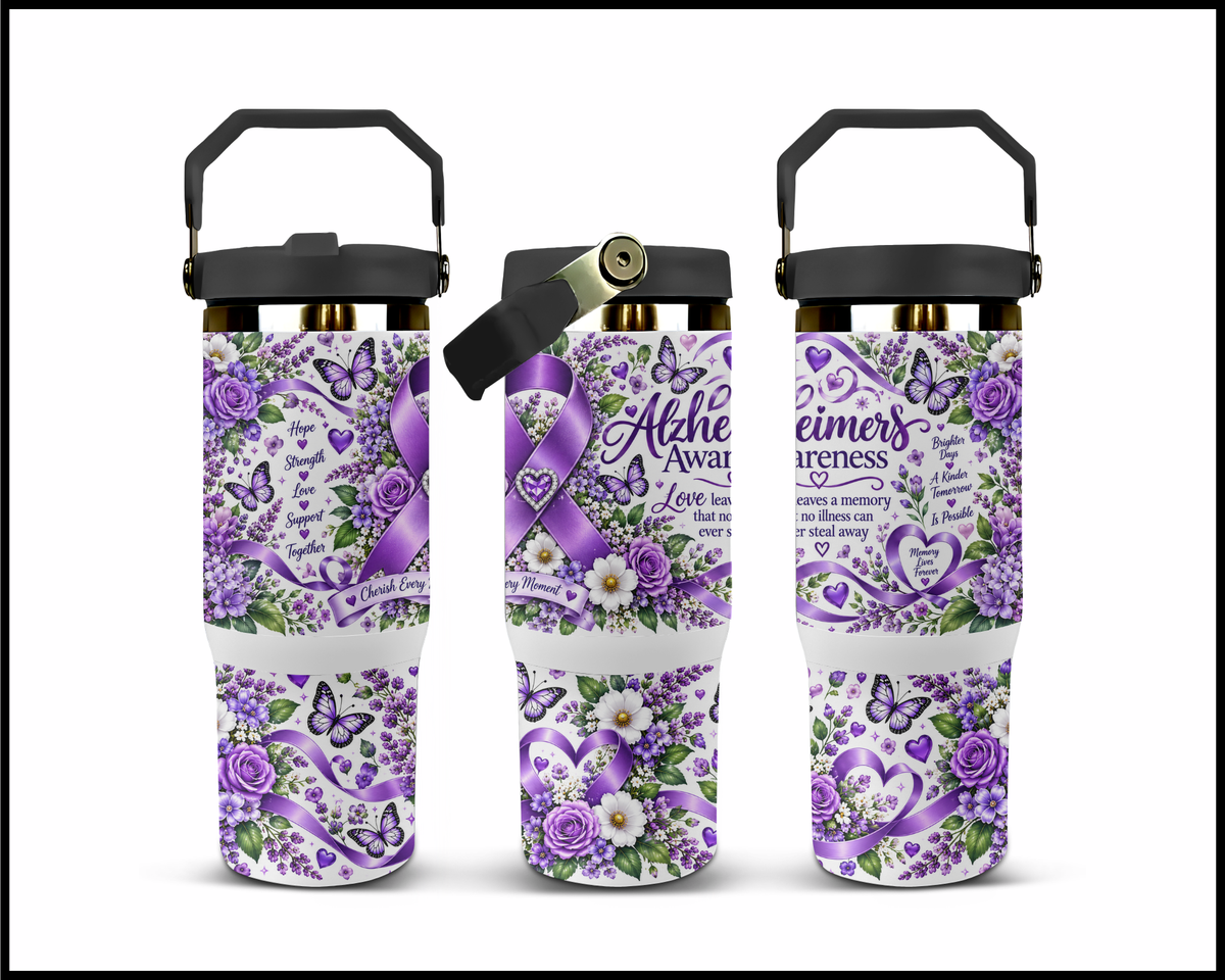 Alzheimers Awareness Stainless Steel Big Guzzler Tumbler (2069)