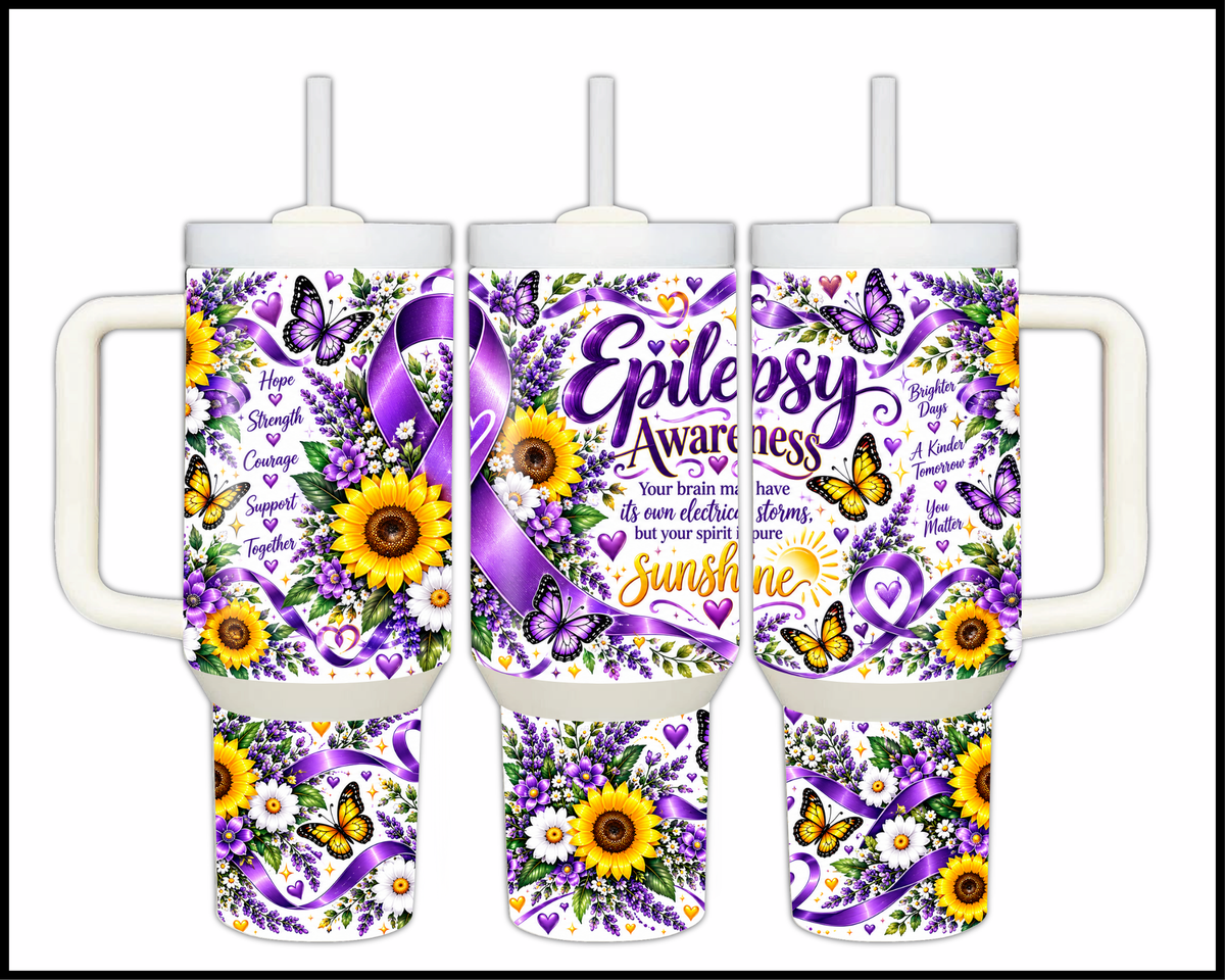 Epilepsy Awareness Stainless Steel Big Guzzler Tumbler (2070)