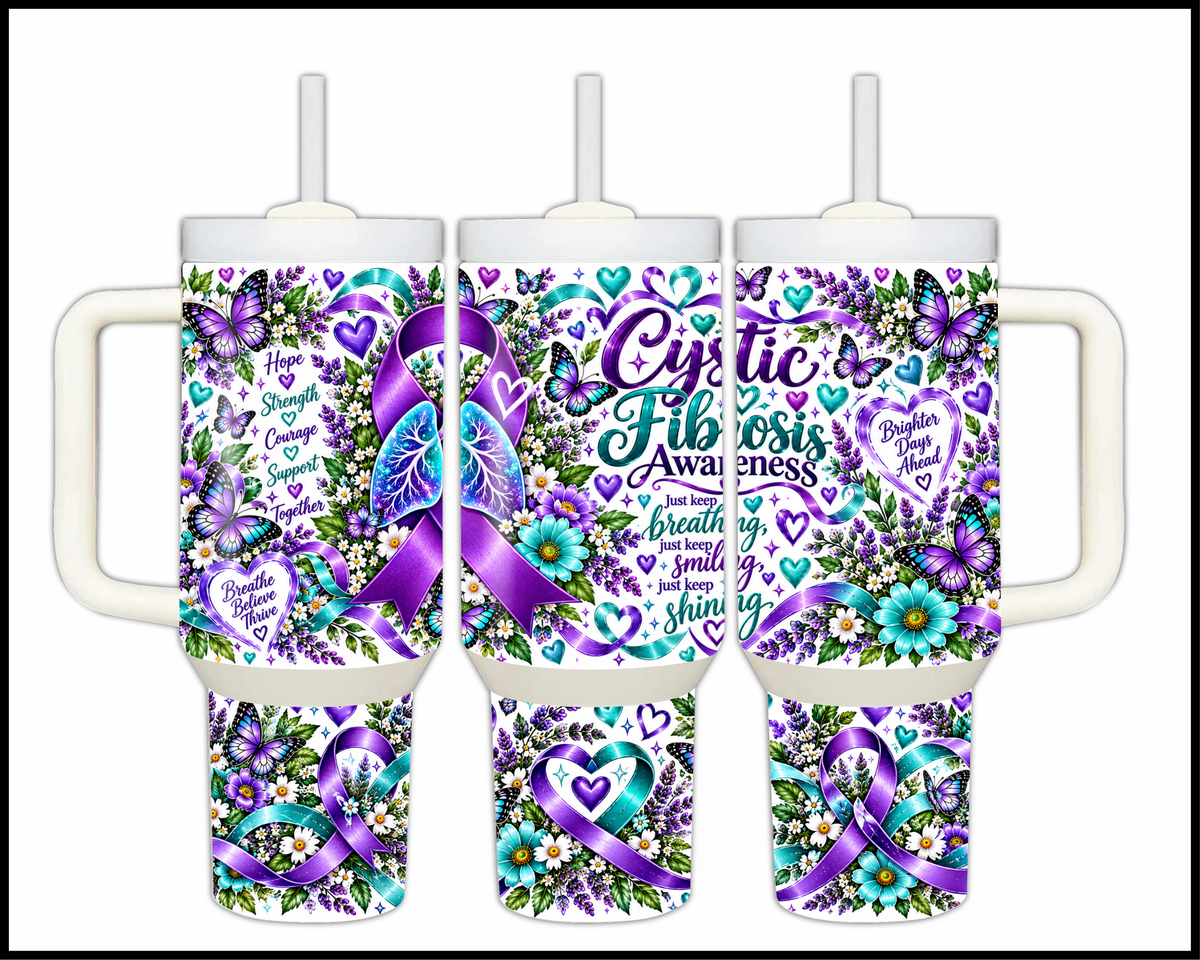 Cystic Fibrosis Awareness Stainless Steel Big Guzzler Tumbler (2071)