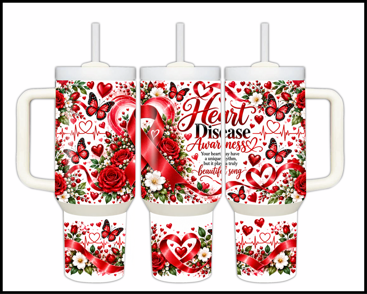 Heart Disease Awareness Stainless Steel Big Guzzler Tumbler (2072)