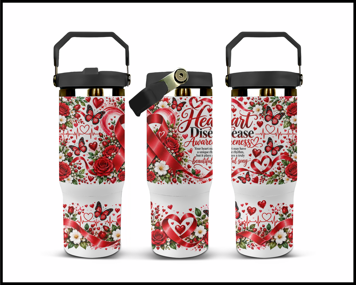 Heart Disease Awareness Stainless Steel Big Guzzler Tumbler (2072)