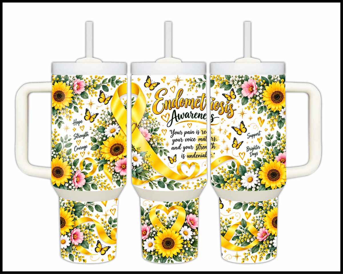 Endometriosis Awareness Stainless Steel Big Guzzler Tumbler (2074)