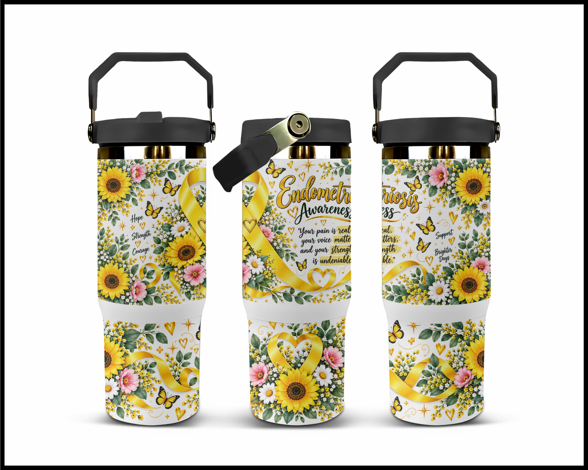 Endometriosis Awareness Stainless Steel Big Guzzler Tumbler (2074)