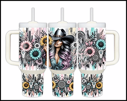 Wild Like The West Stainless Steel Big Guzzler Tumbler (2076)