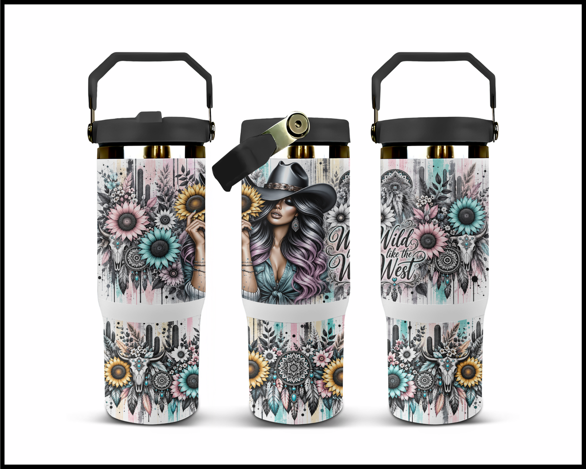 Wild Like The West Stainless Steel Big Guzzler Tumbler (2076)