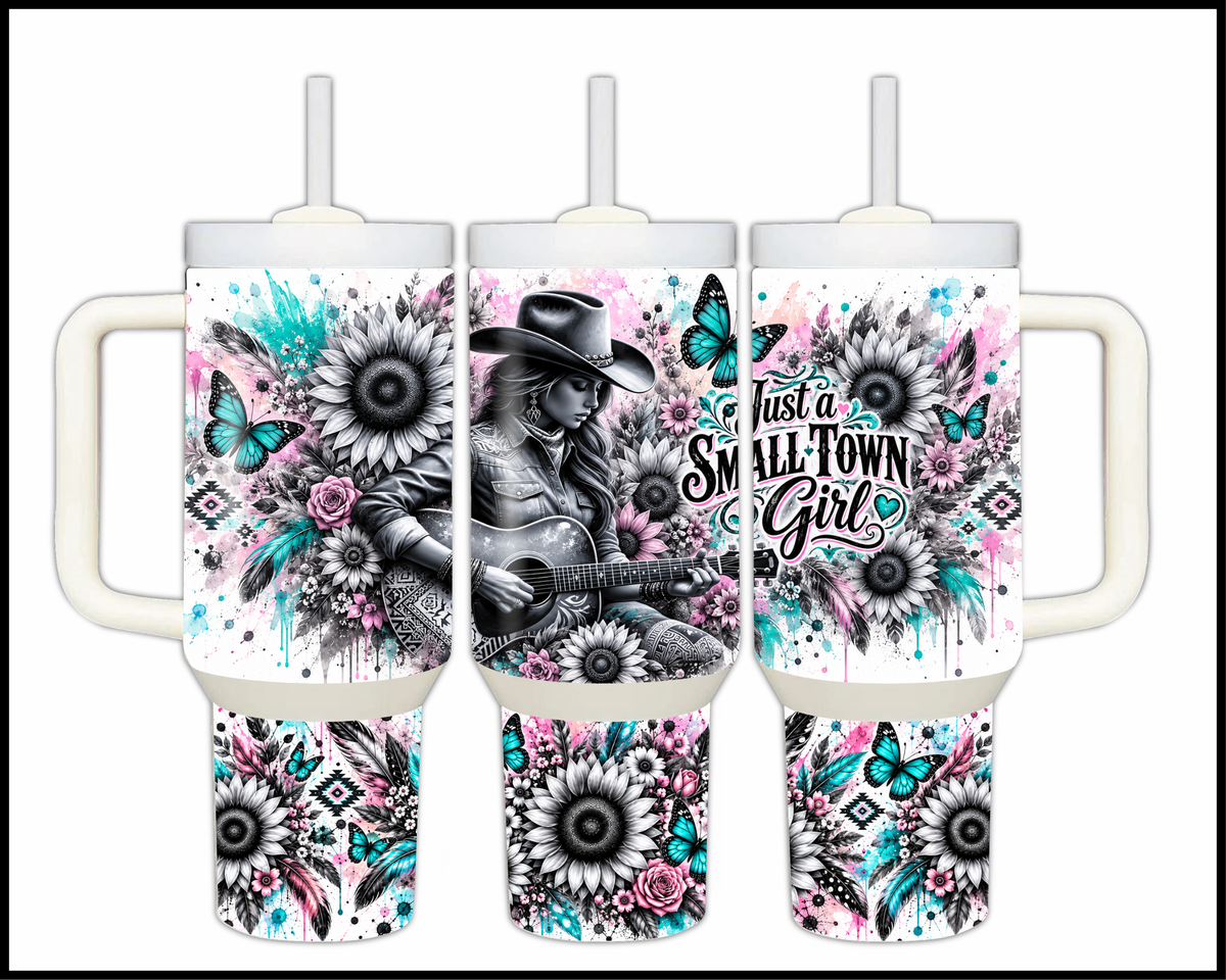 Just A Small Town Girl Stainless Steel Big Guzzler Tumbler (2079)