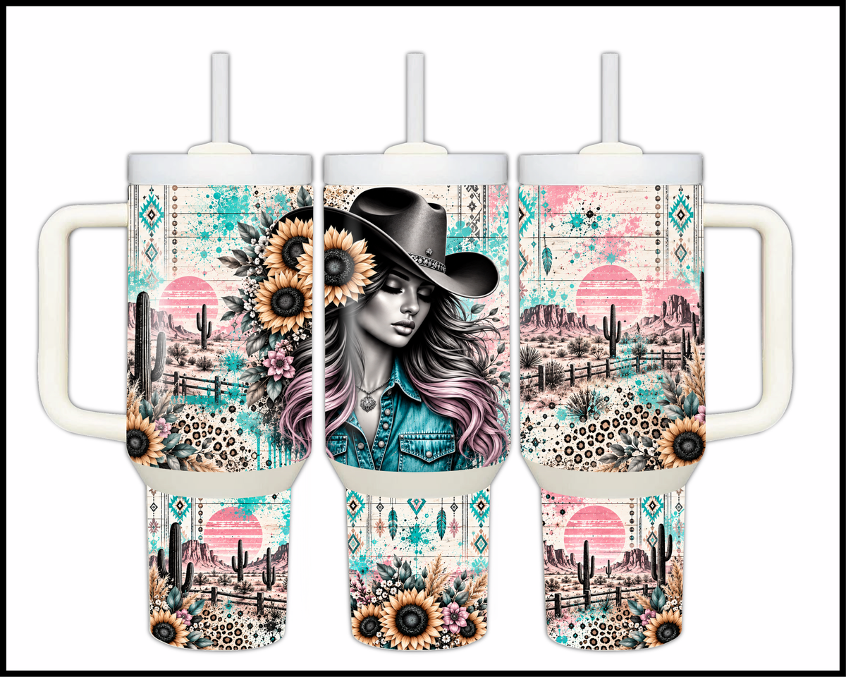 Boots & Bling It's A Cowgirl Thing Stainless Steel Big Guzzler Tumbler (2080)