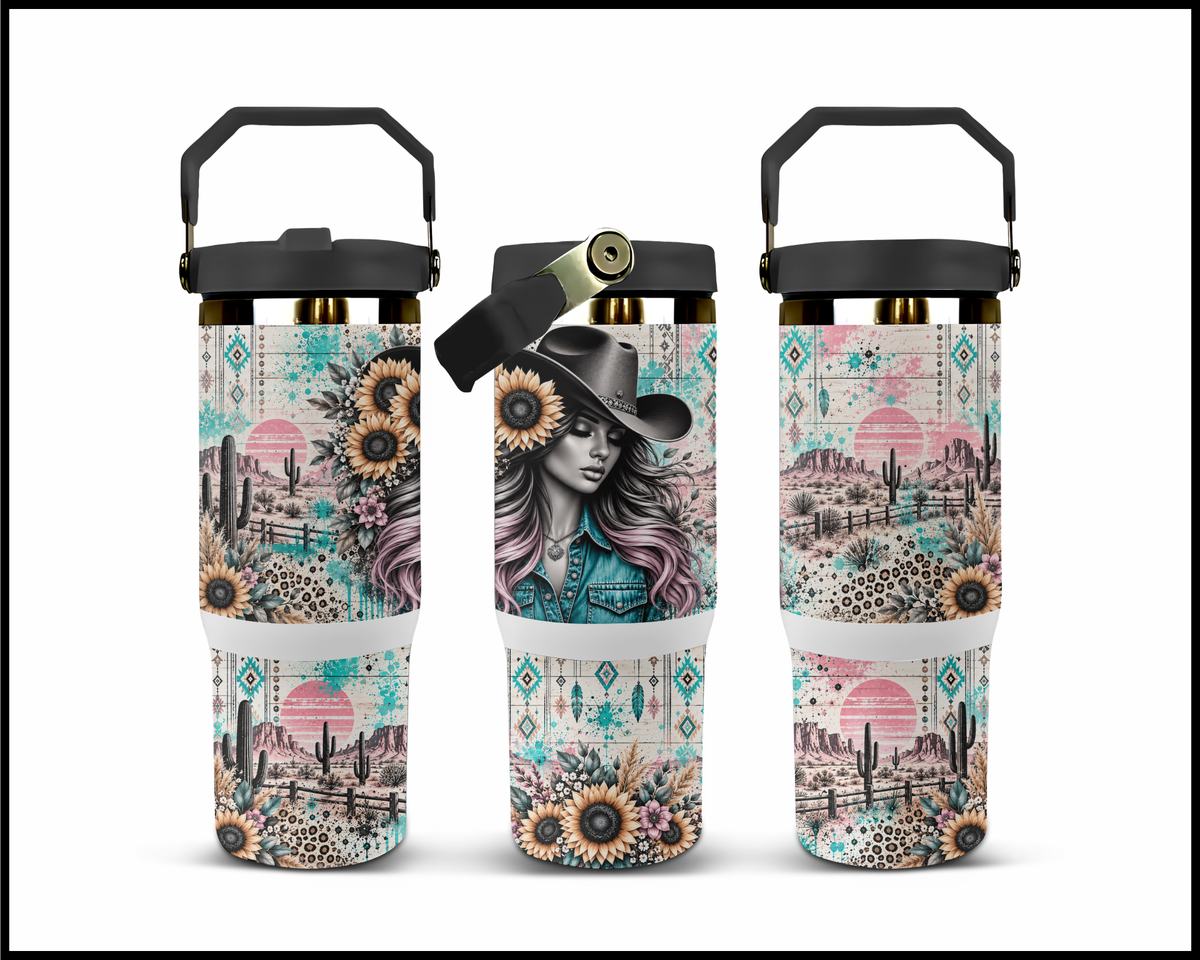 Boots & Bling It's A Cowgirl Thing Stainless Steel Big Guzzler Tumbler (2080)