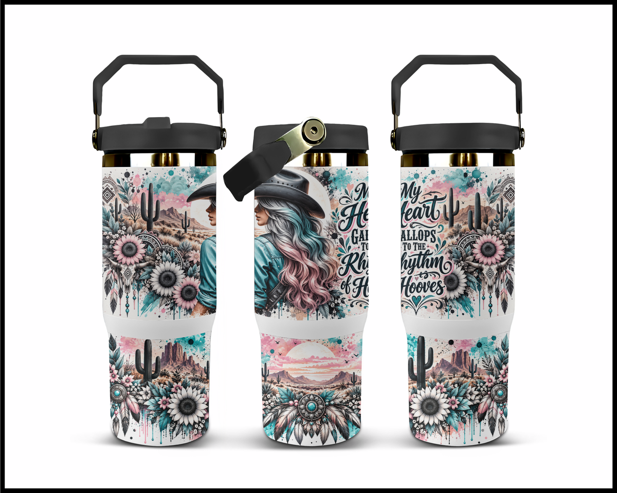 My Heart Beats To The Rhythm Of Hooves Stainless Steel Big Guzzler Tumbler (2082)