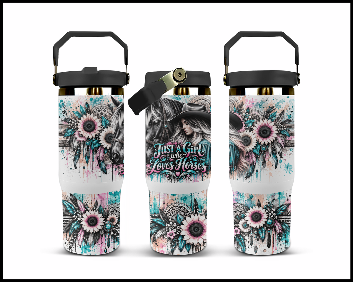 Just A Girl Who Loves Horses Stainless Steel Big Guzzler Tumbler (2084)