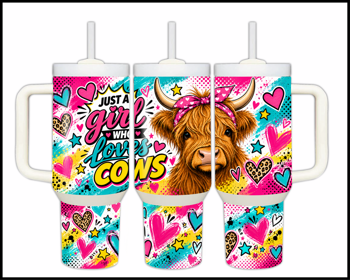 Just A Girl Who Loves Cows Stainless Steel Big Guzzler Tumbler (2090)