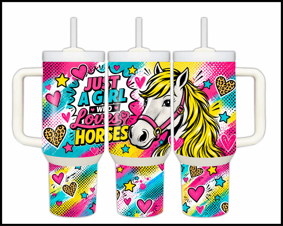 Just A Girl Who Loves Horses Stainless Steel Big Guzzler Tumbler (2091)