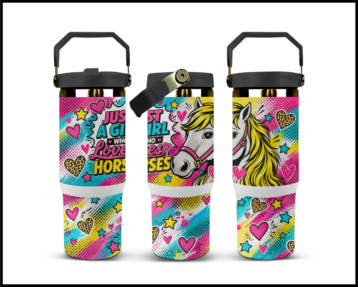 Just A Girl Who Loves Horses Stainless Steel Big Guzzler Tumbler (2091)
