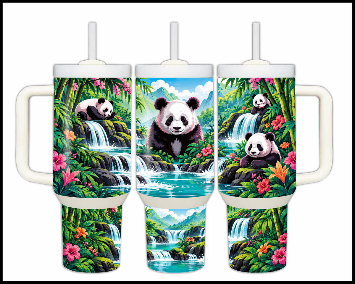 Bamboo & Blooms Stainless Steel Big Guzzler Tumbler (2098)