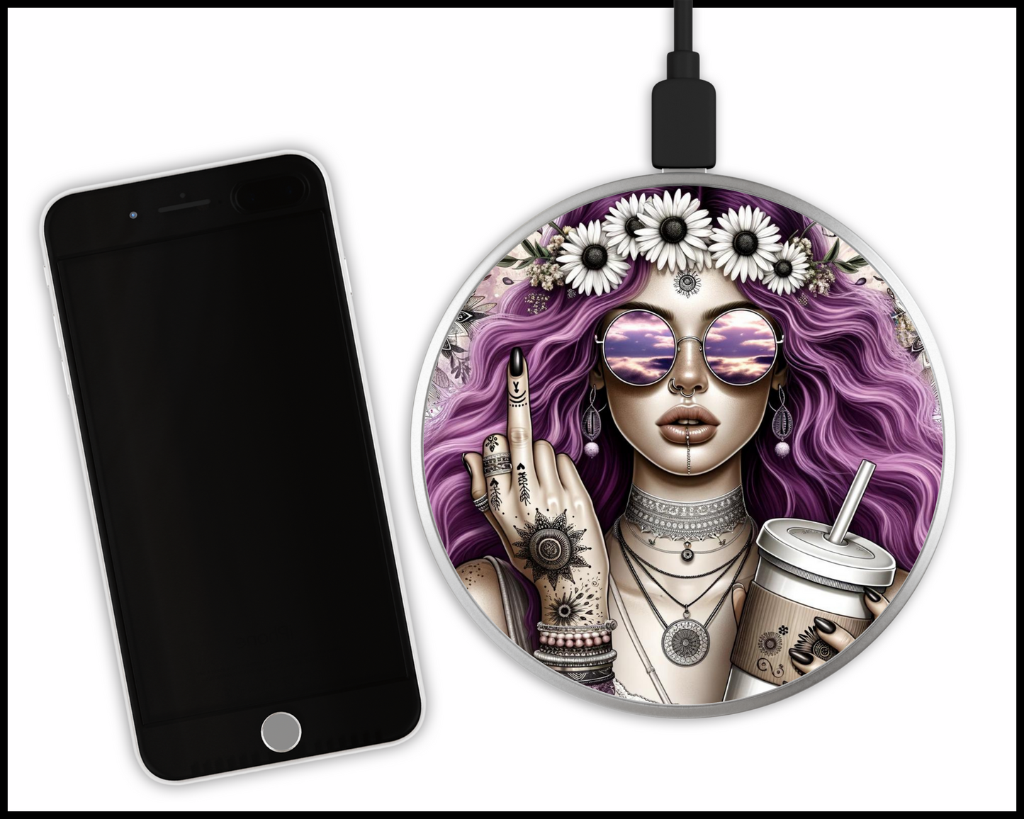 Sexy Bad Ars@ Sublimated Wireless Phone Charger (120)