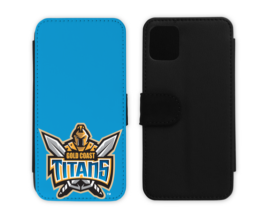 Gold Coast Titans Leather Flip Phone Case (Many Models Available)