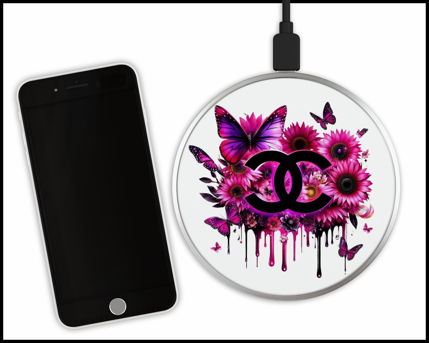 Chanel Inspired Sublimated Wireless Phone Charger (320)