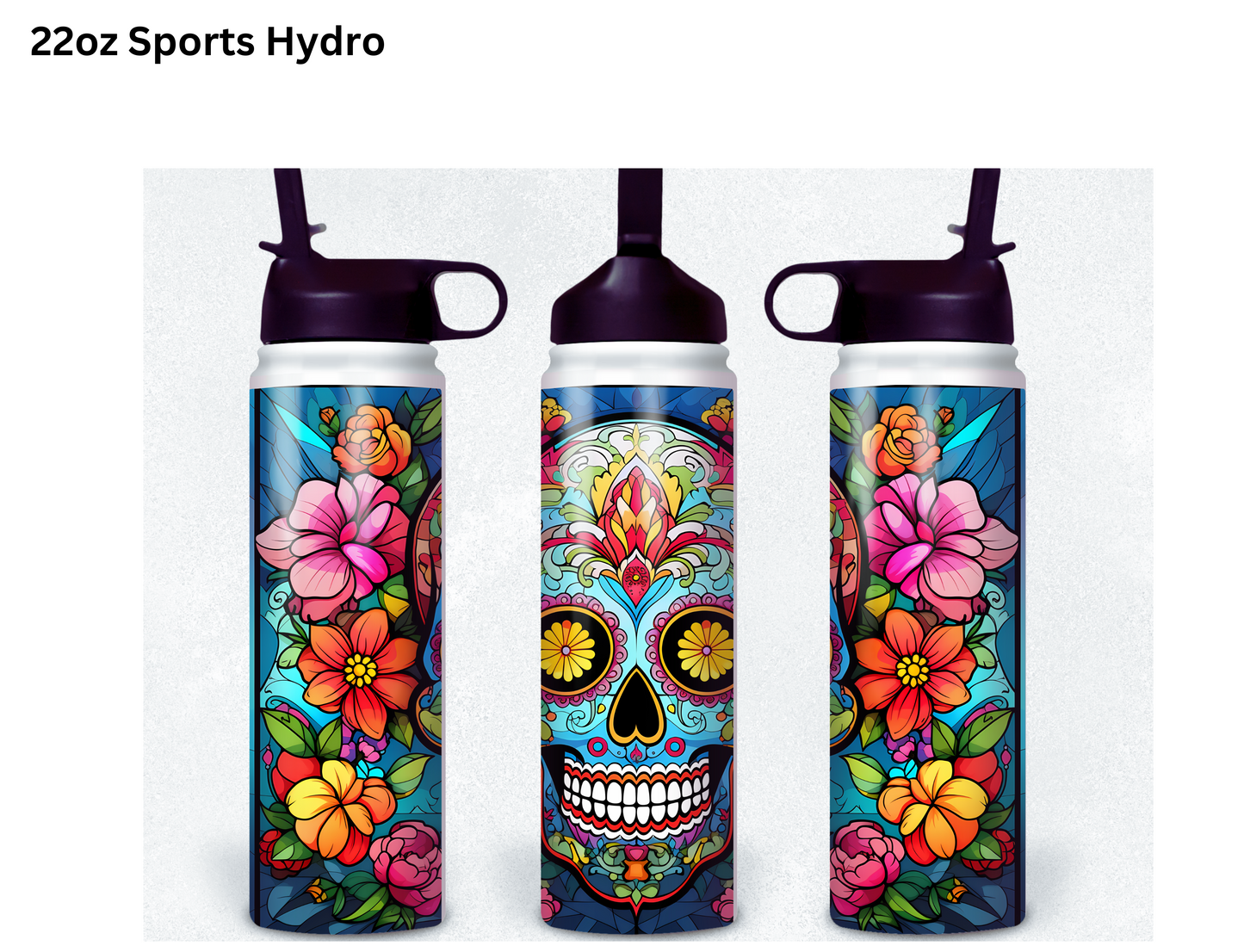 Yellow Eyed Candy Skull Tumbler