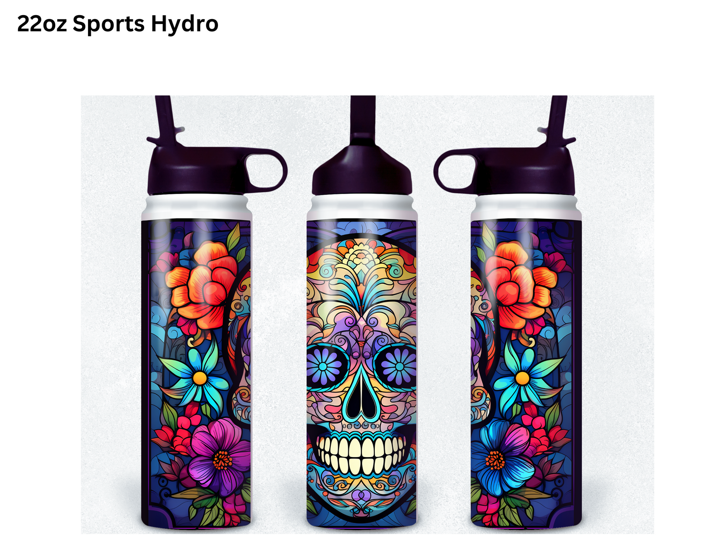 Purple Candy Skull Tumbler