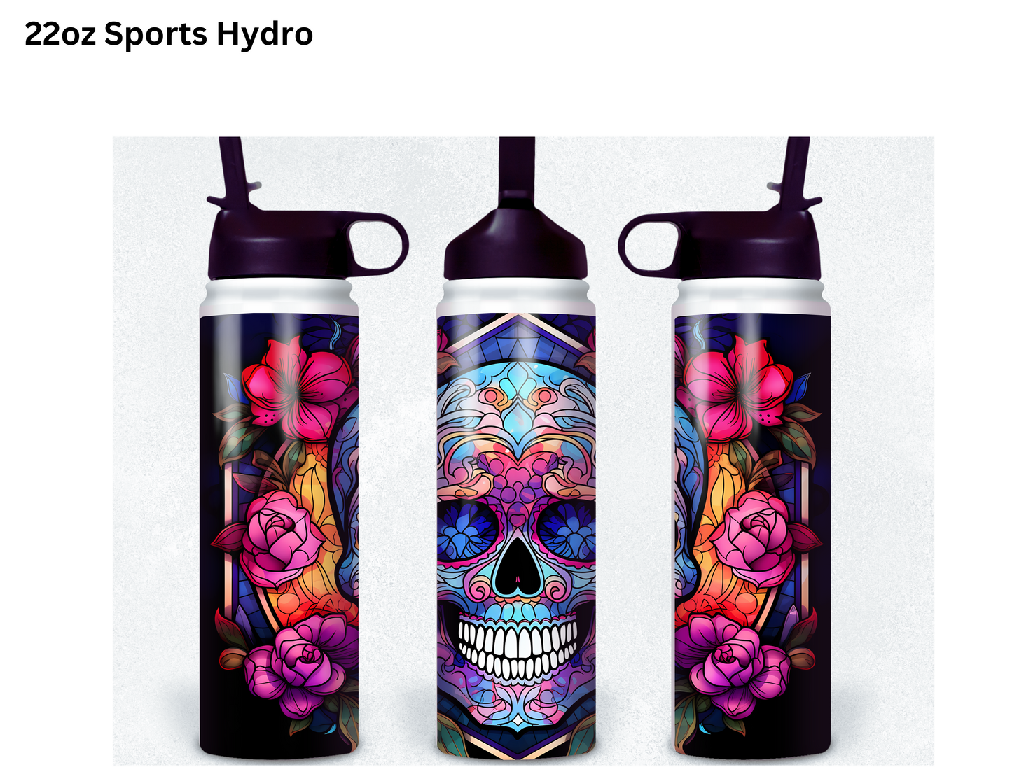 Blue Candy Skull Tumbler