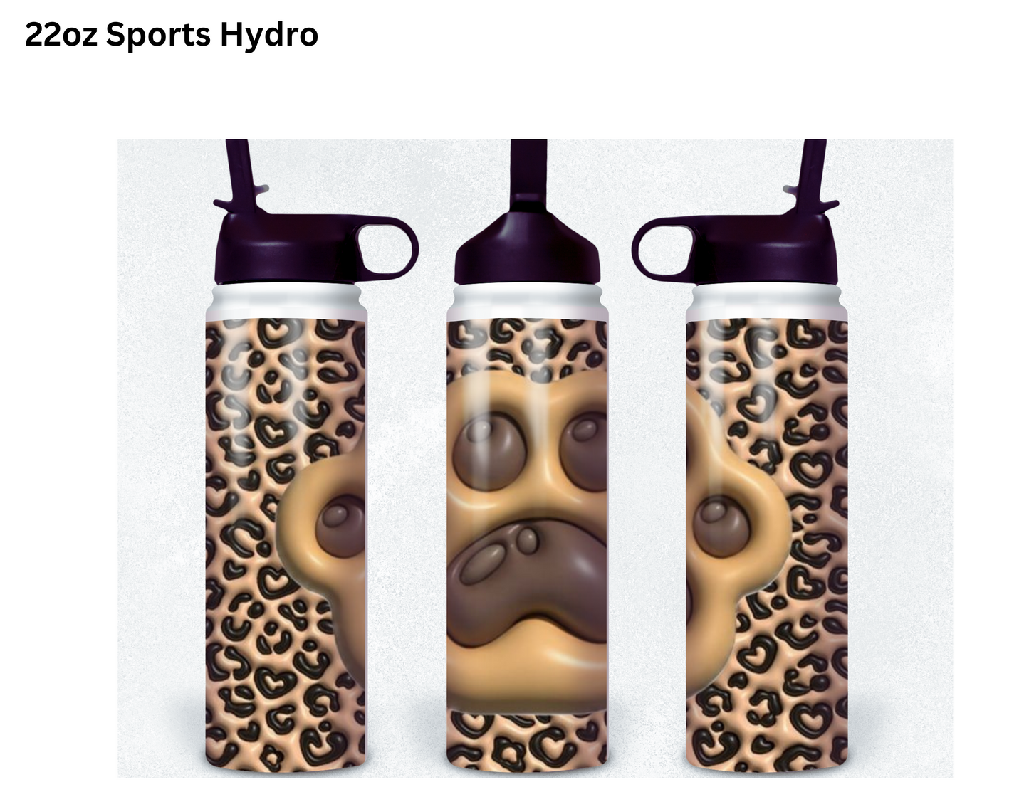 Puff Paw Print - Brown Tumbler